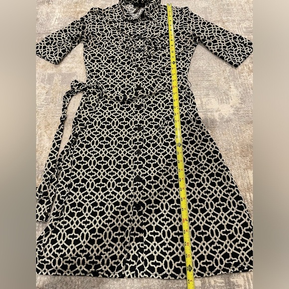 Laundry Shelli Segal Stretch Knit Slinky Shirt Dress Sz 2 Button Down Belted EUC - Picture 10 of 11